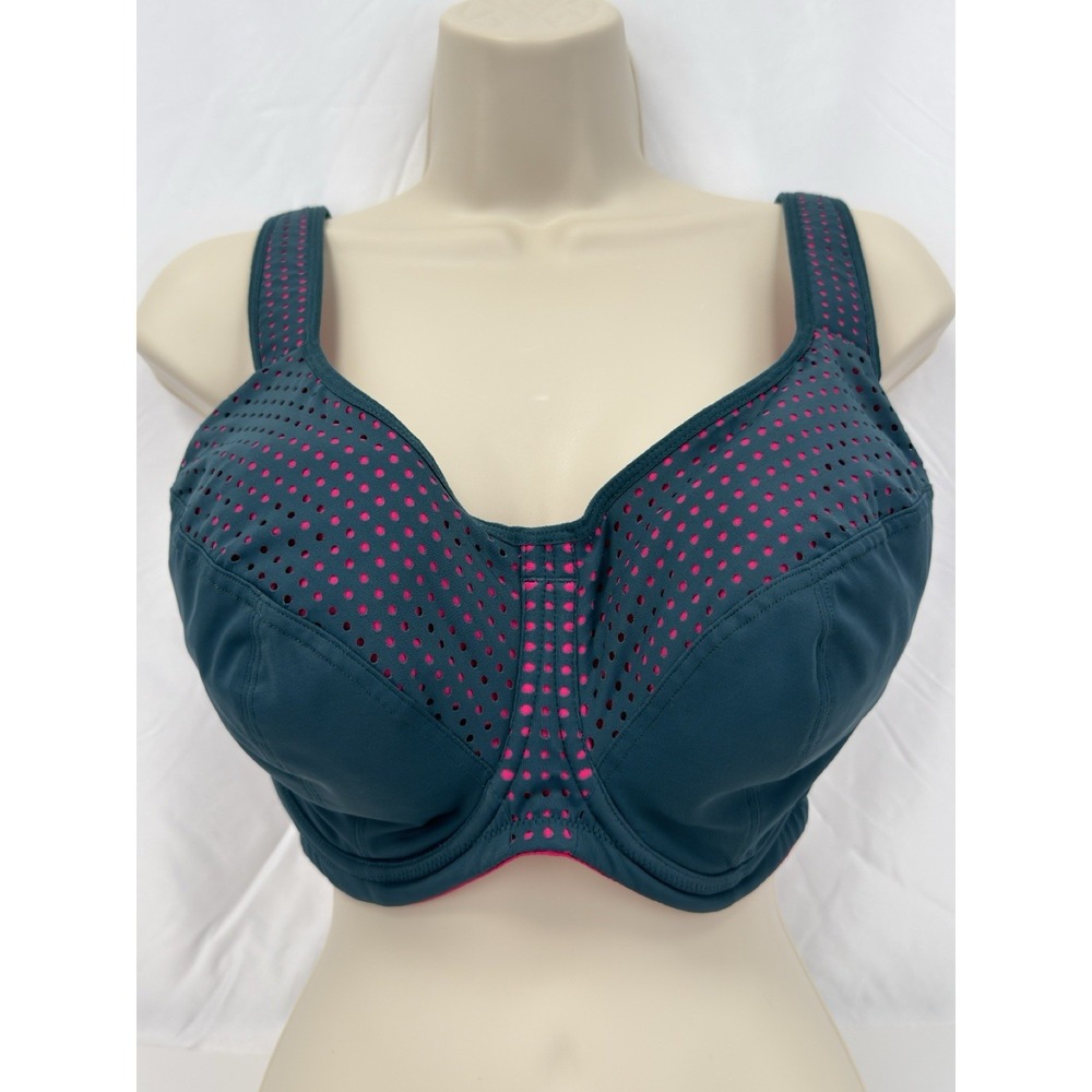 Bravissimo Apollo 34K Teal Pink High Impact Underwire Sports Bra LN823TLP